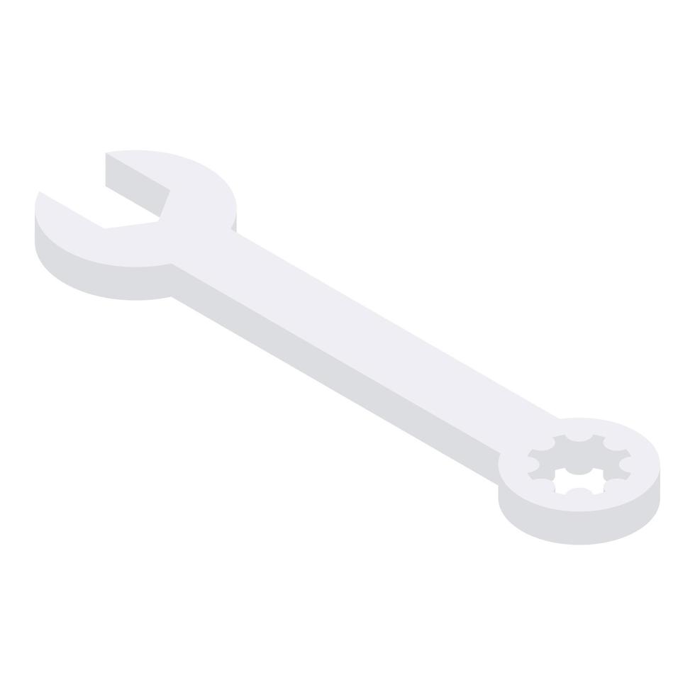 Gear wrench icon, isometric style vector