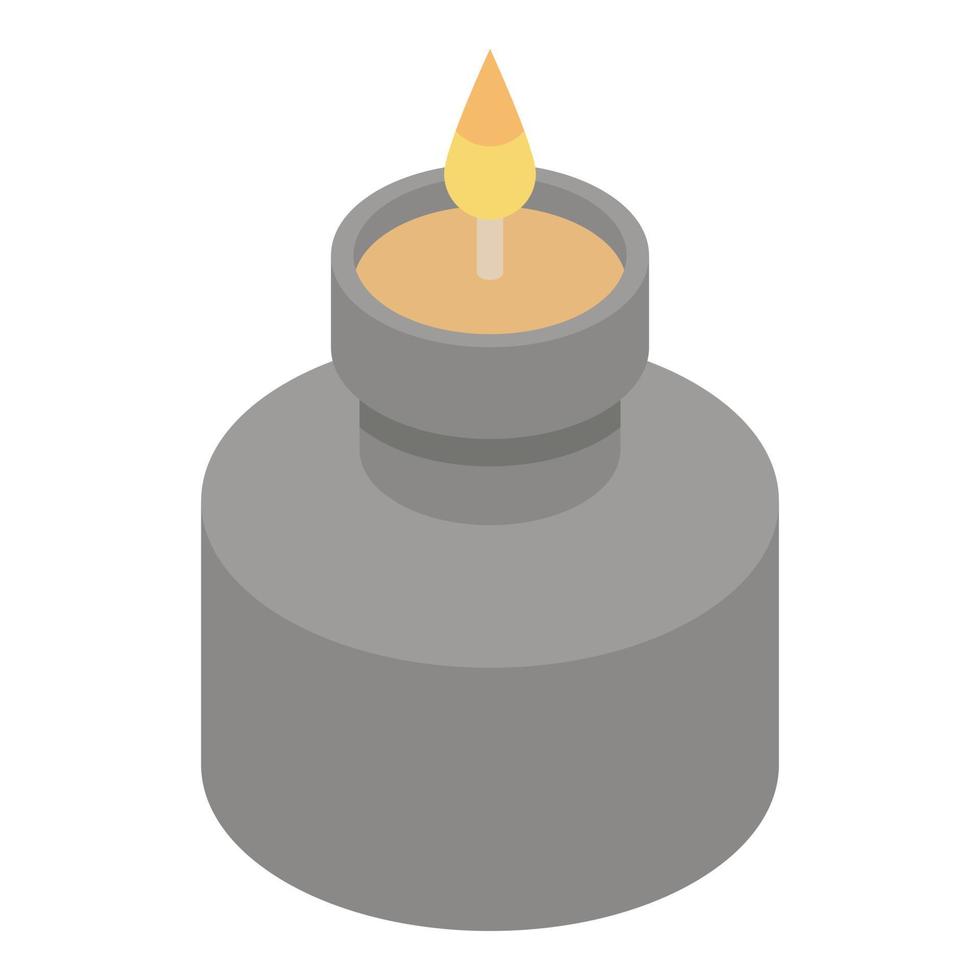 Lamp lab fire icon, isometric style vector