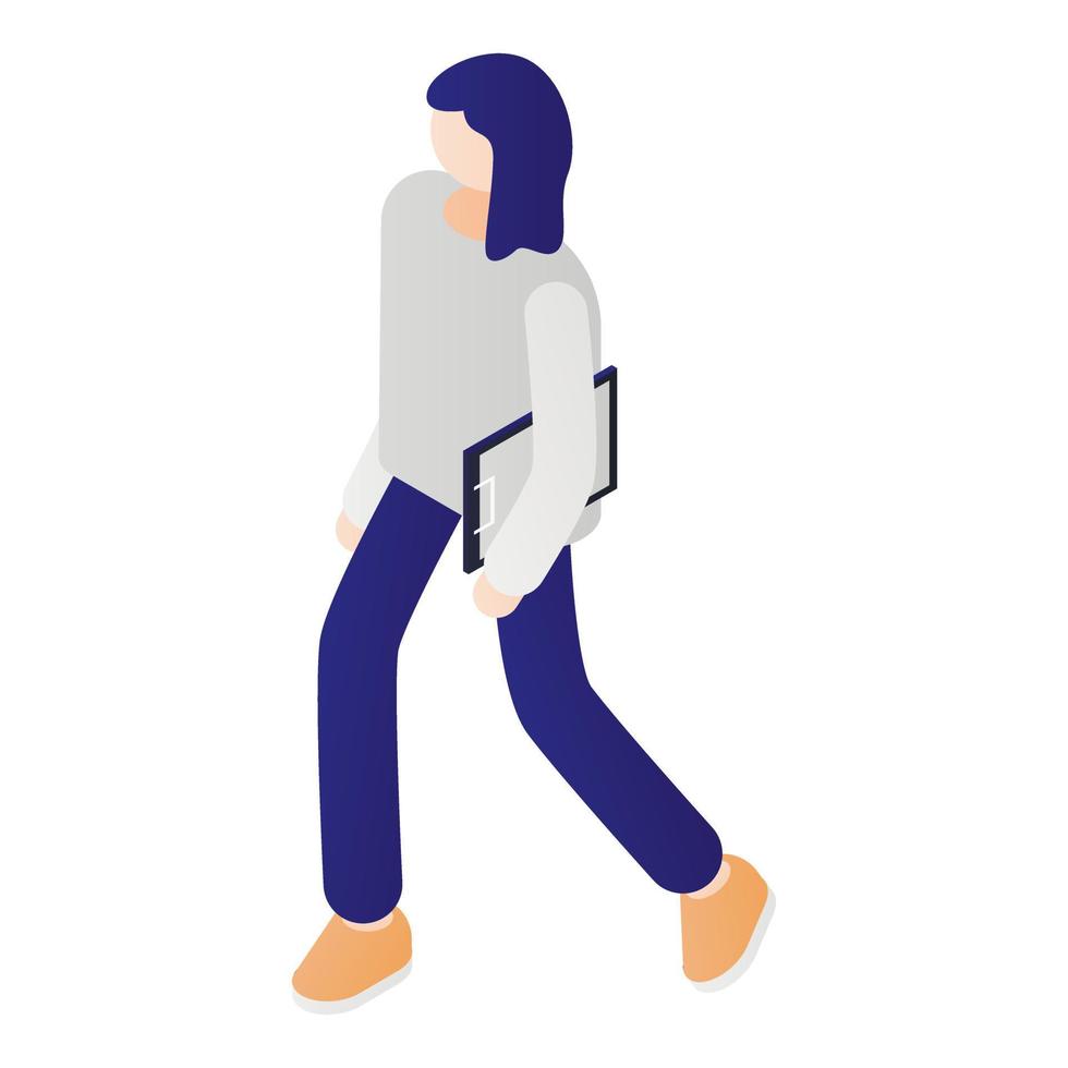 Woman manager icon, isometric style vector