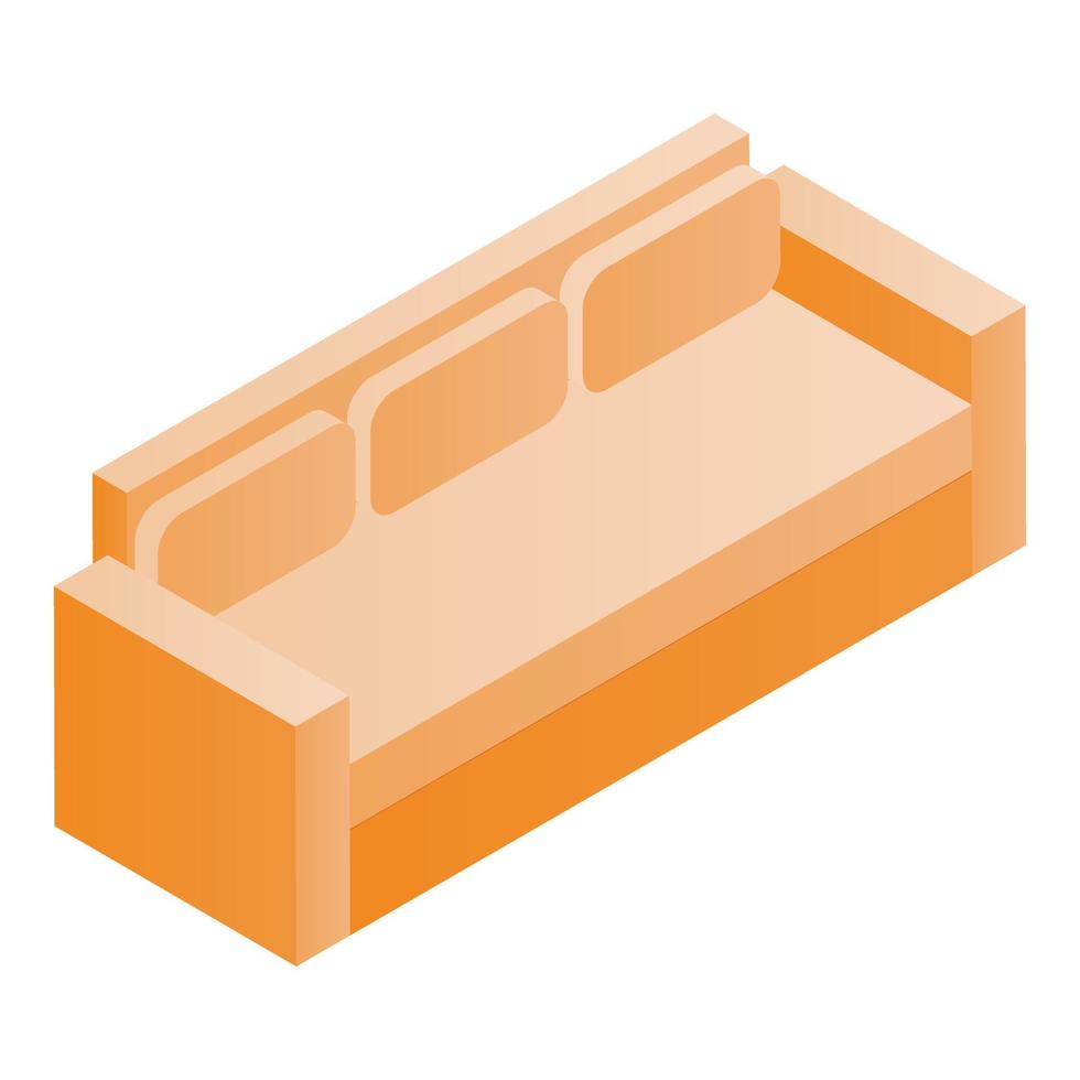 Soft sofa icon, isometric style vector