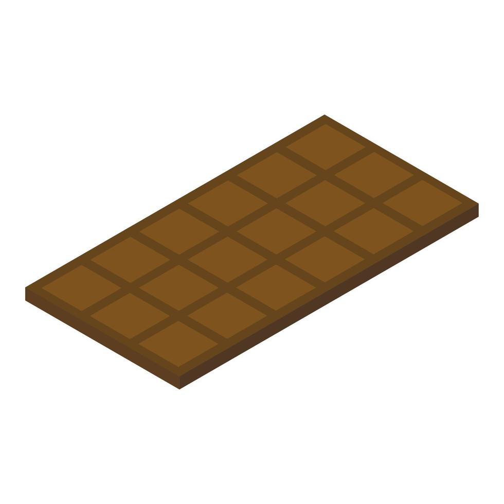 icono de barra de chocolate, estilo isométrico vector