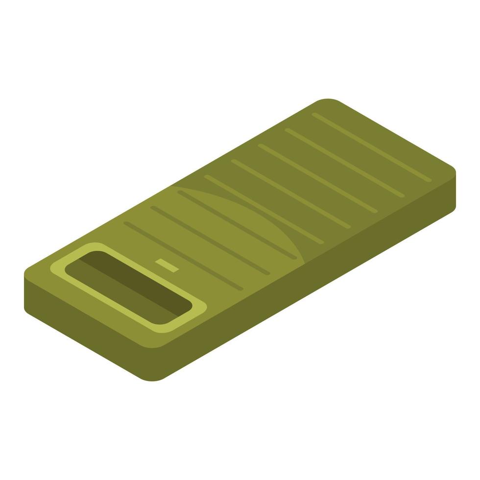 Army sleeping bag icon, isometric style vector