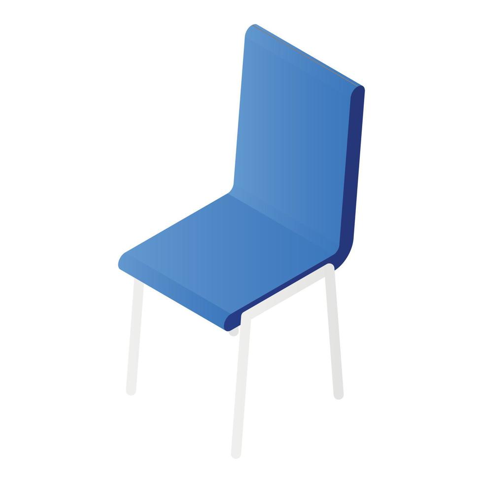 icono de silla azul, estilo isométrico vector