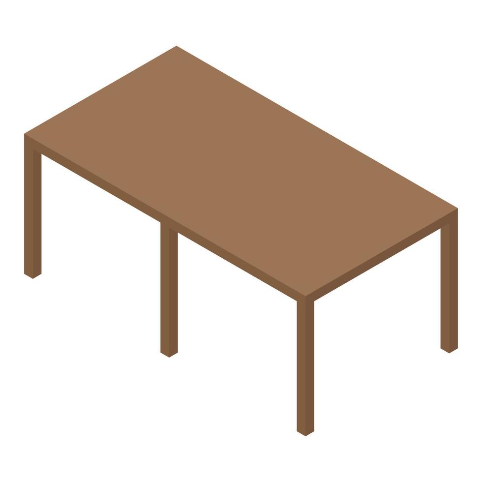 icono de mesa de madera, estilo isométrico vector