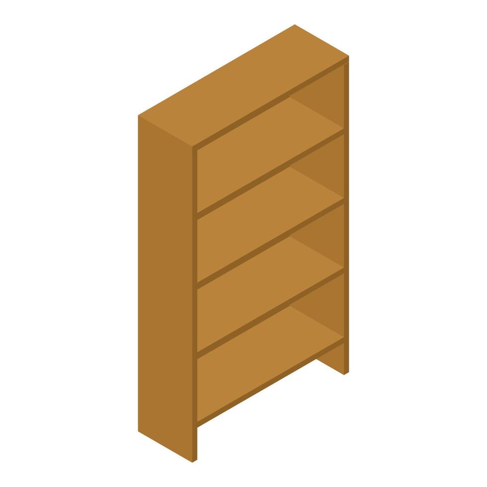 Wood shelf icon, isometric style vector