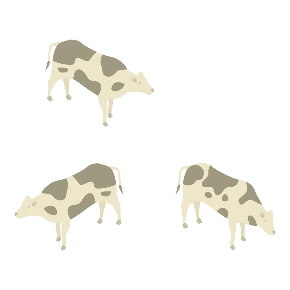 Farm milk cows icon, isometric style vector