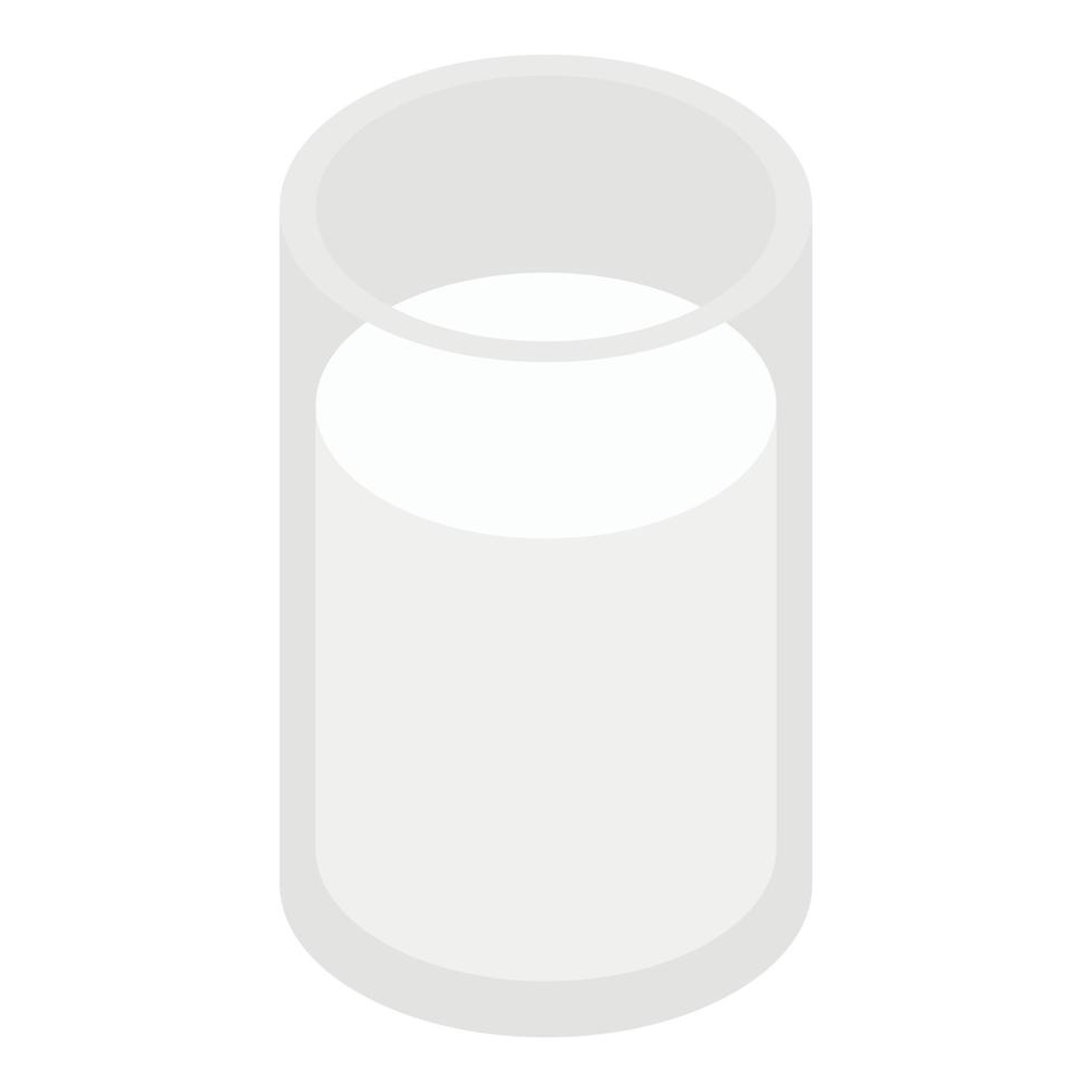 Glass of milk icon, isometric style vector