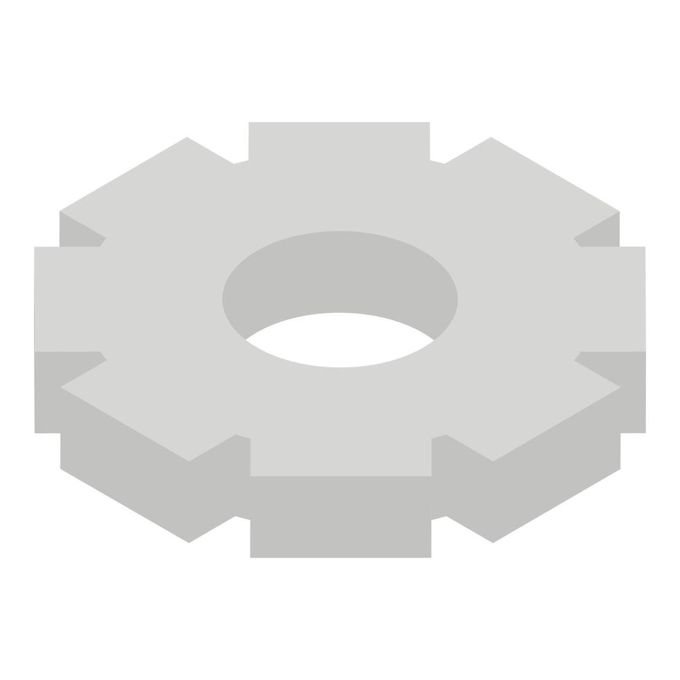 Metal business gear icon, isometric style vector