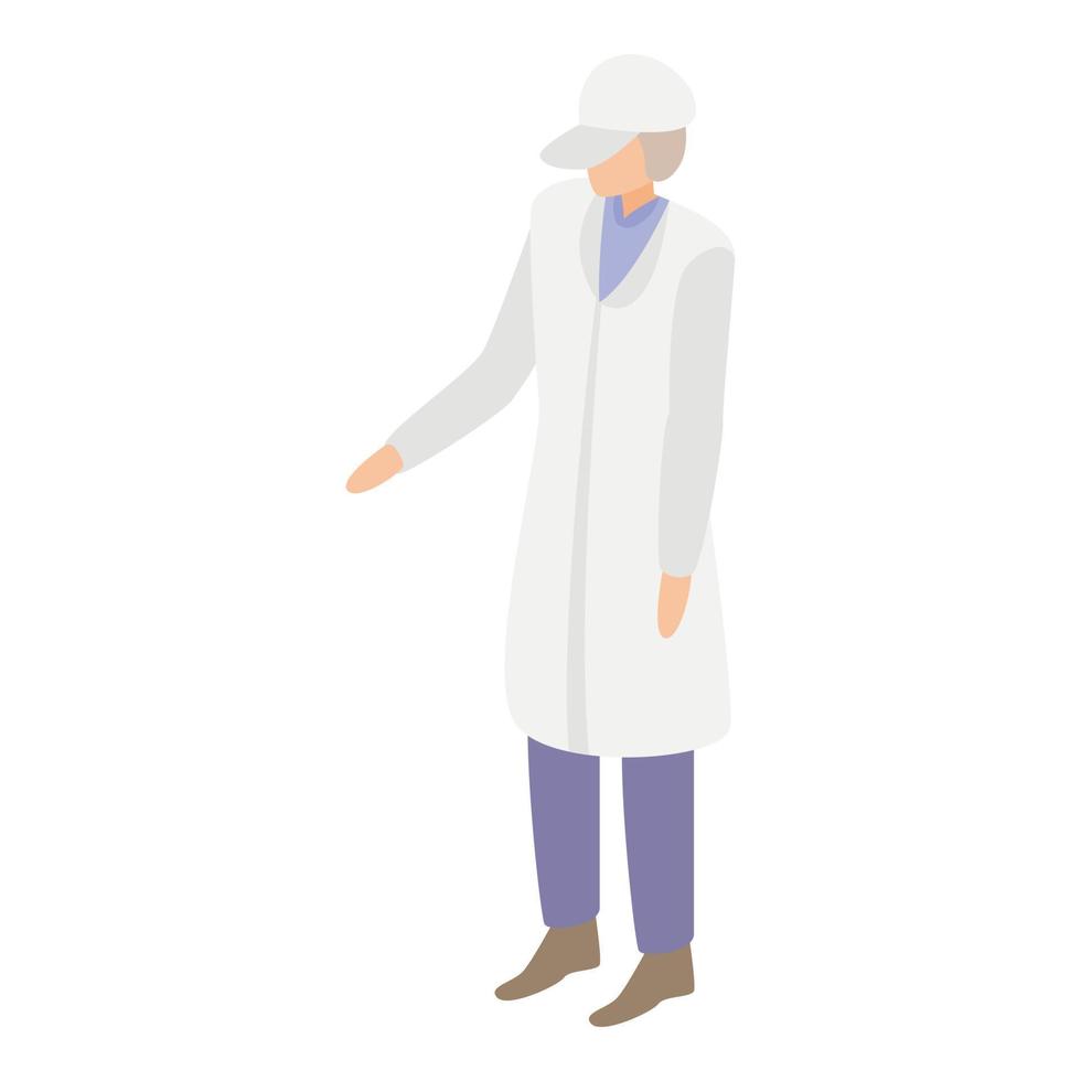Milk factory manager icon, isometric style vector