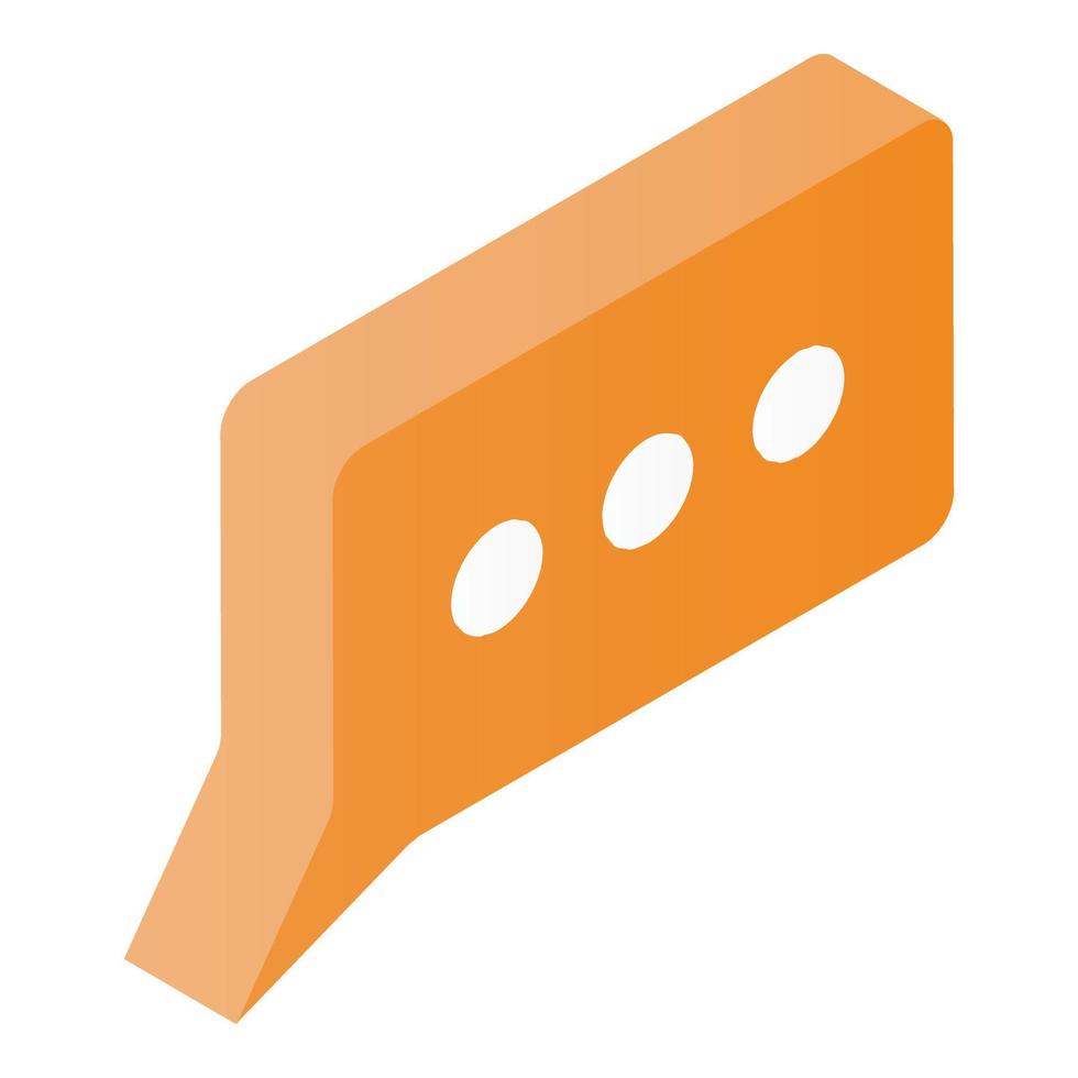 Chat bubble icon, isometric style vector