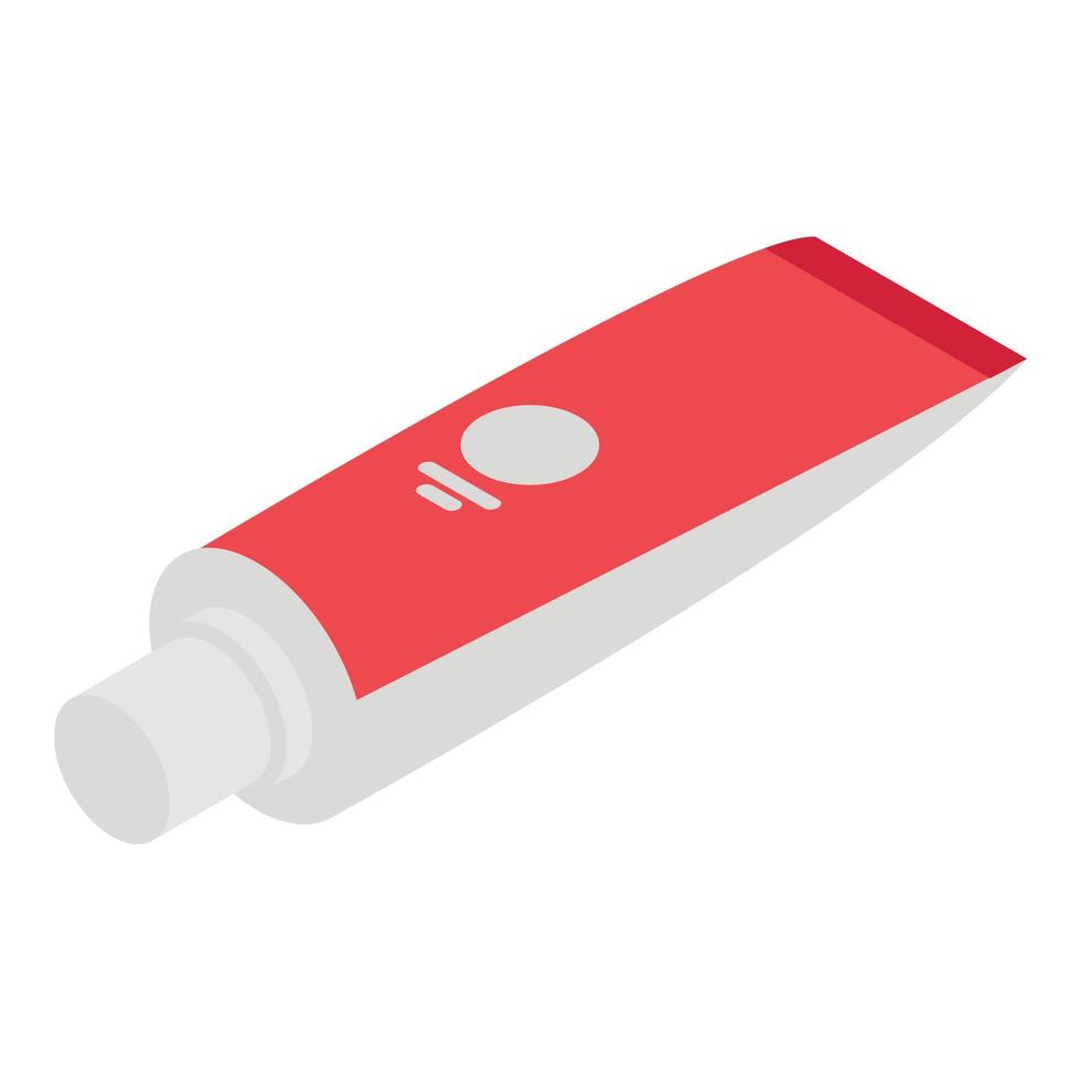 Medical toothpaste icon, isometric style vector