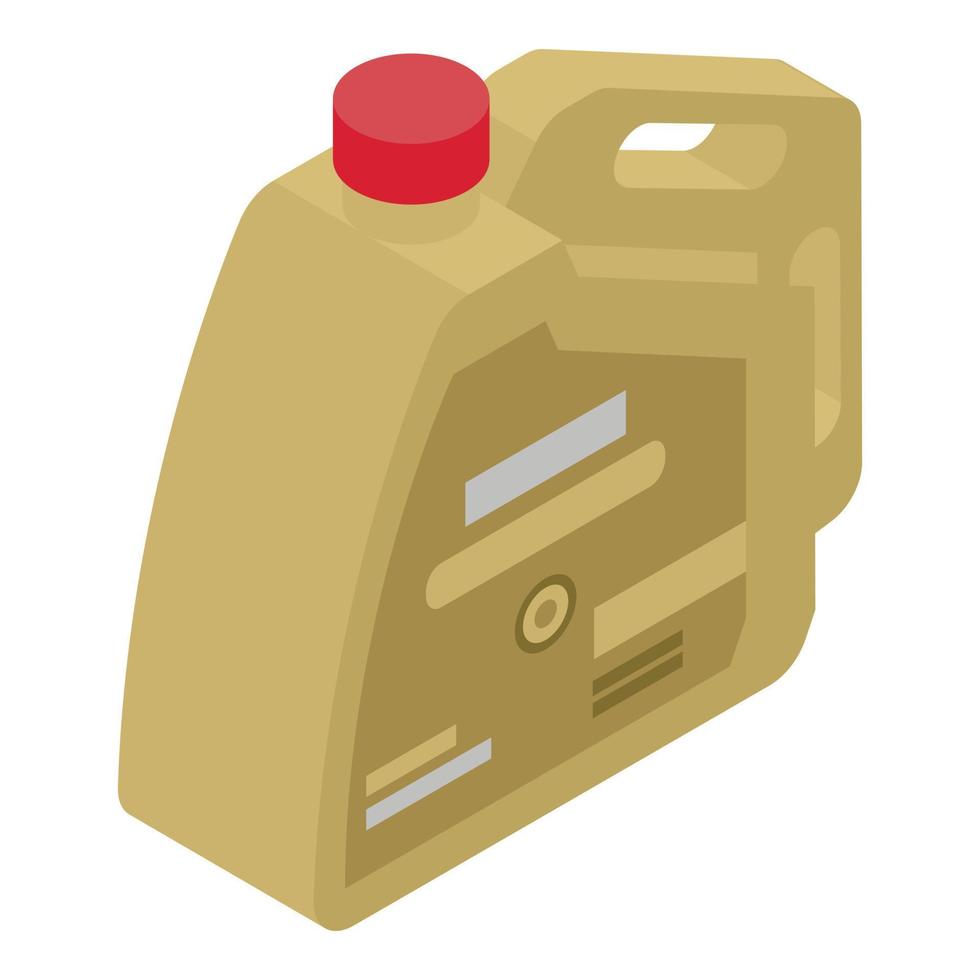 Gold motor oil icon, isometric style vector