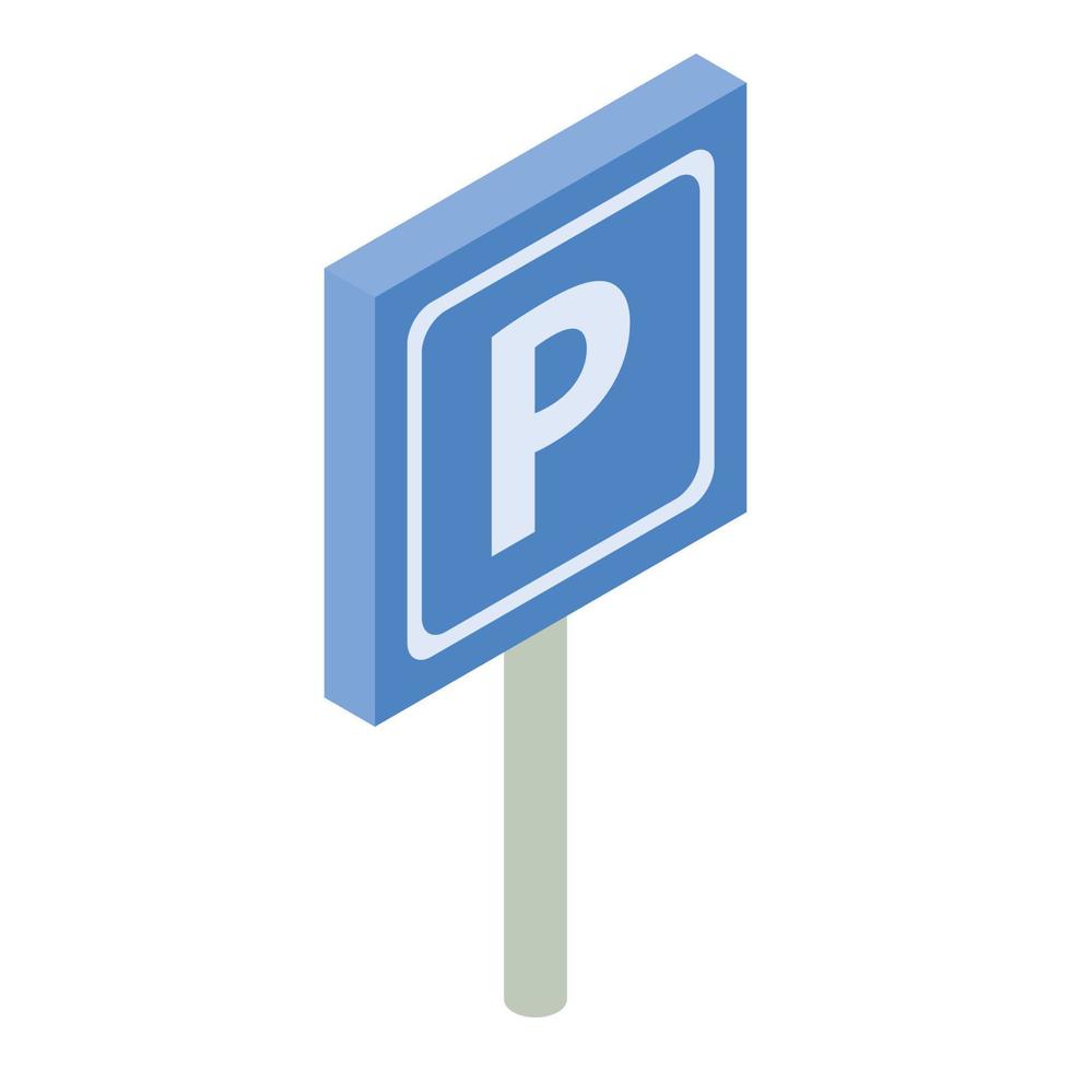 Parking road sign icon, isometric style vector