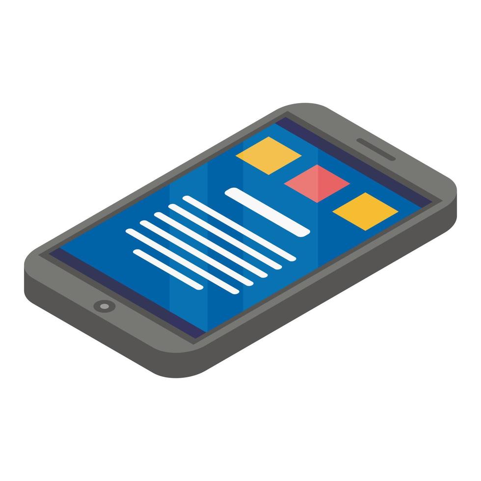 Smartphone icon, isometric style vector