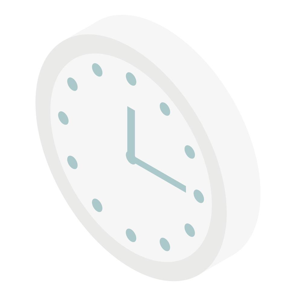 Wall clock icon, isometric style vector