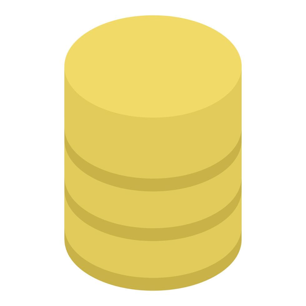 Yellow smart speaker icon, isometric style vector
