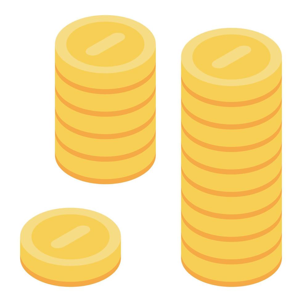 Coins stack icon, isometric style vector