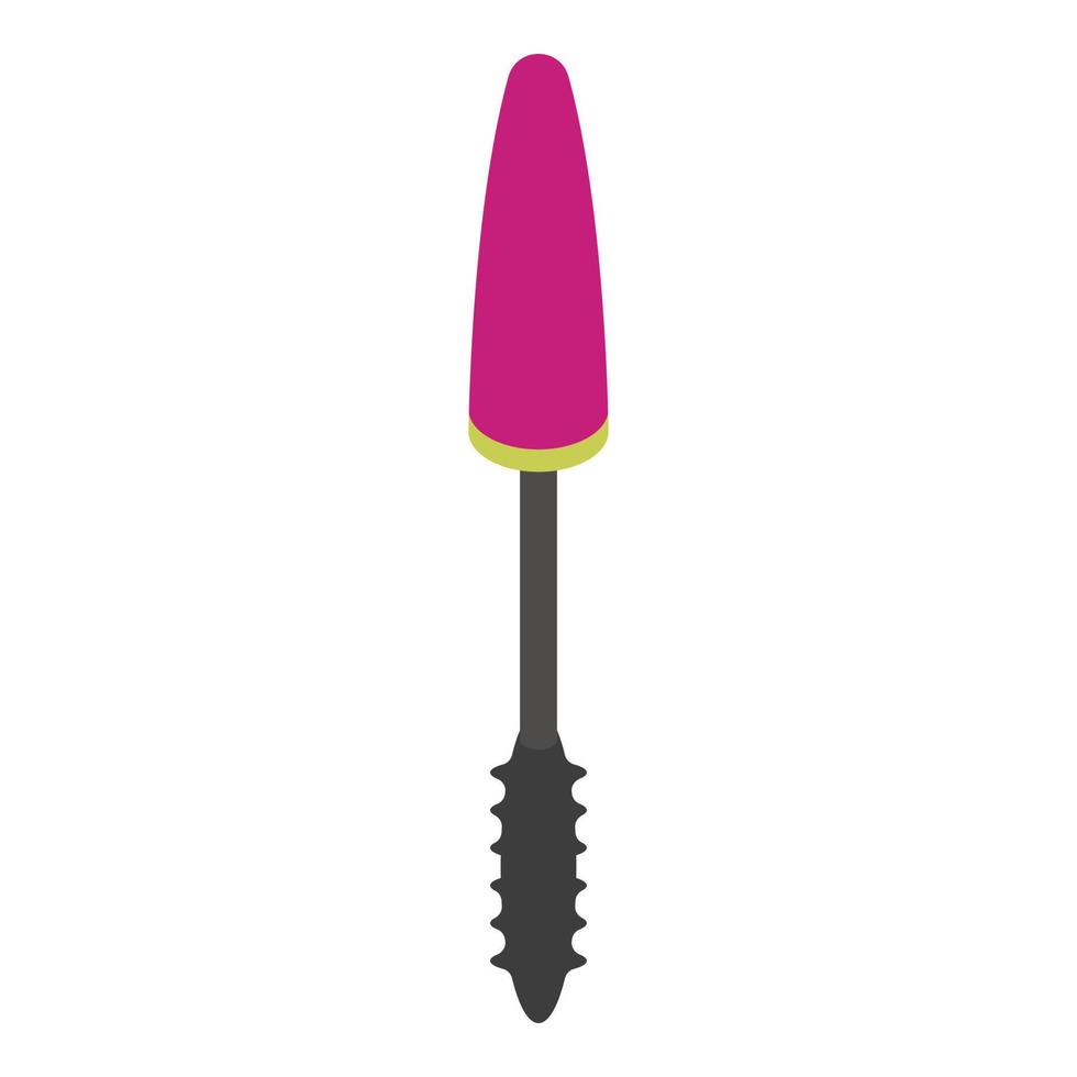 Pink mascara brush icon, isometric style vector