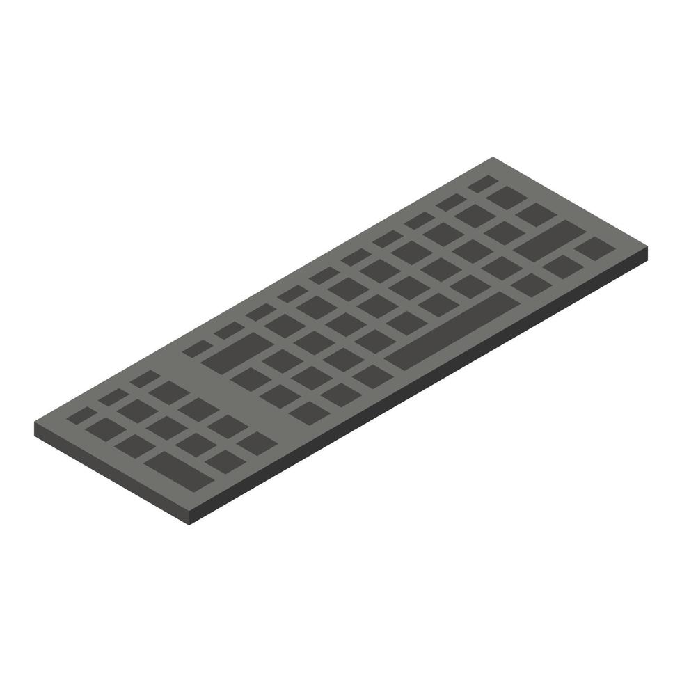 icono de pc de teclado negro, estilo isométrico vector