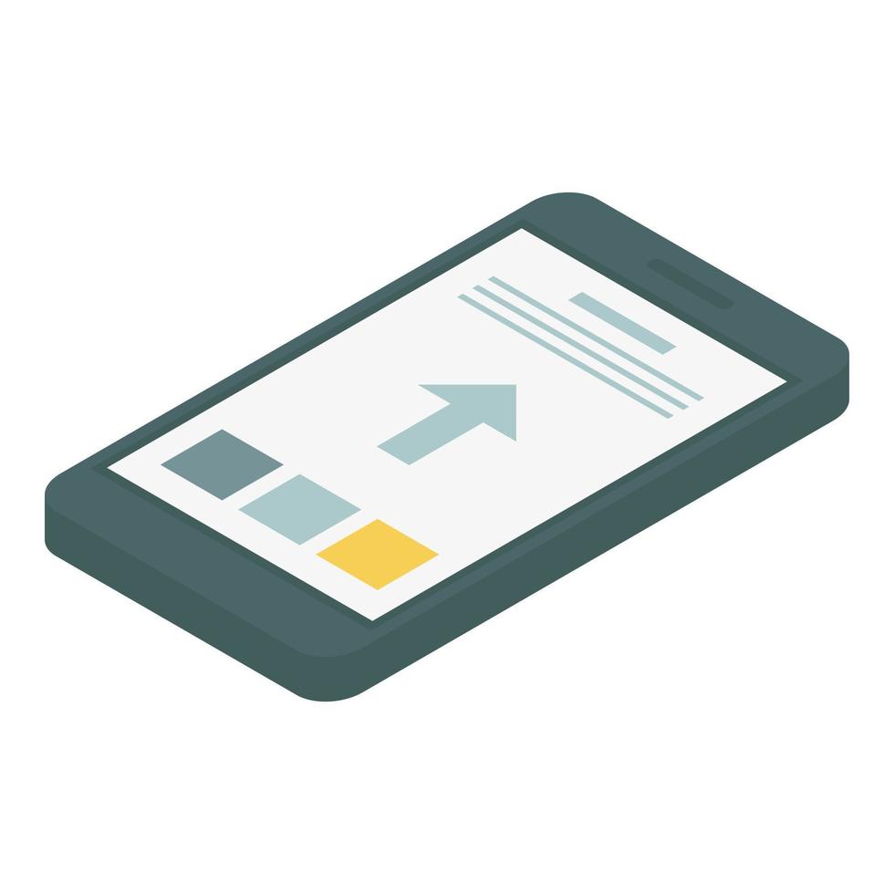 Modern smartphone icon, isometric style vector