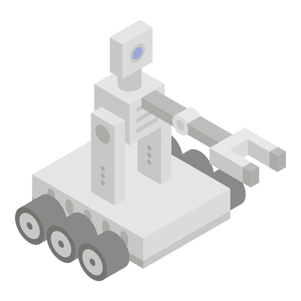 Robot wheel icon, isometric style vector