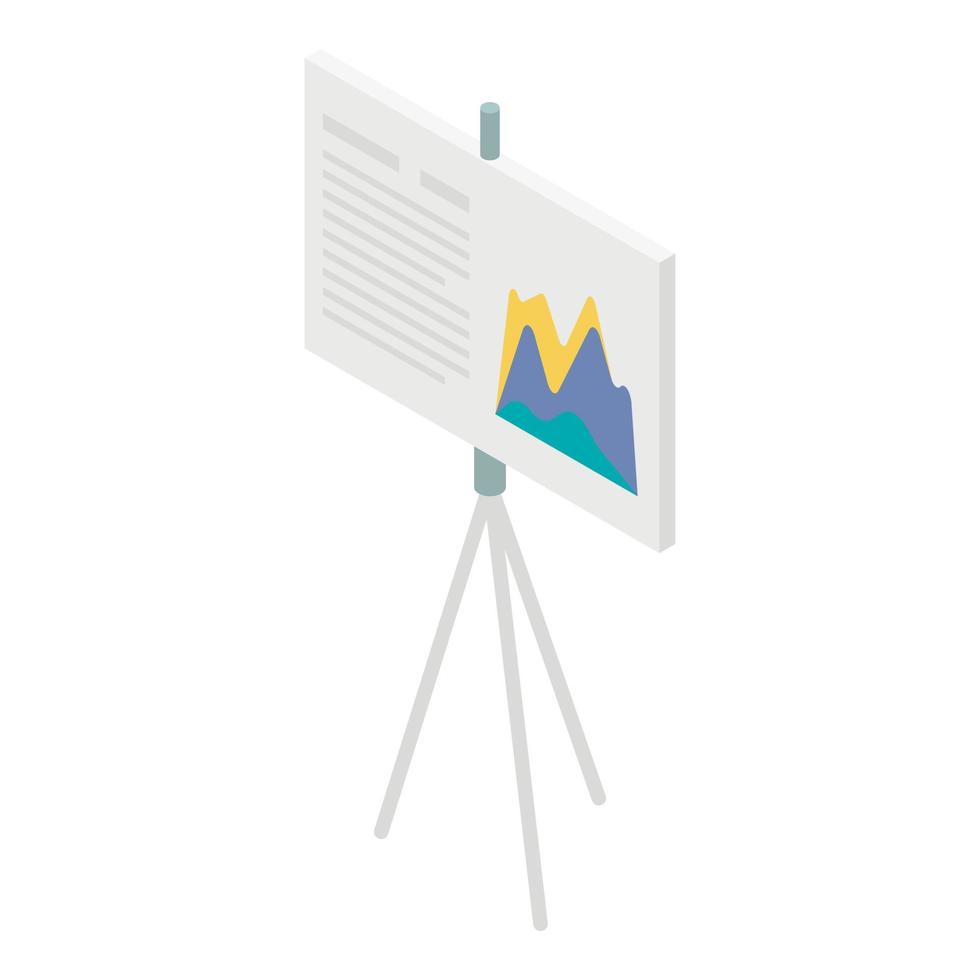 Office banner chart icon, isometric style vector