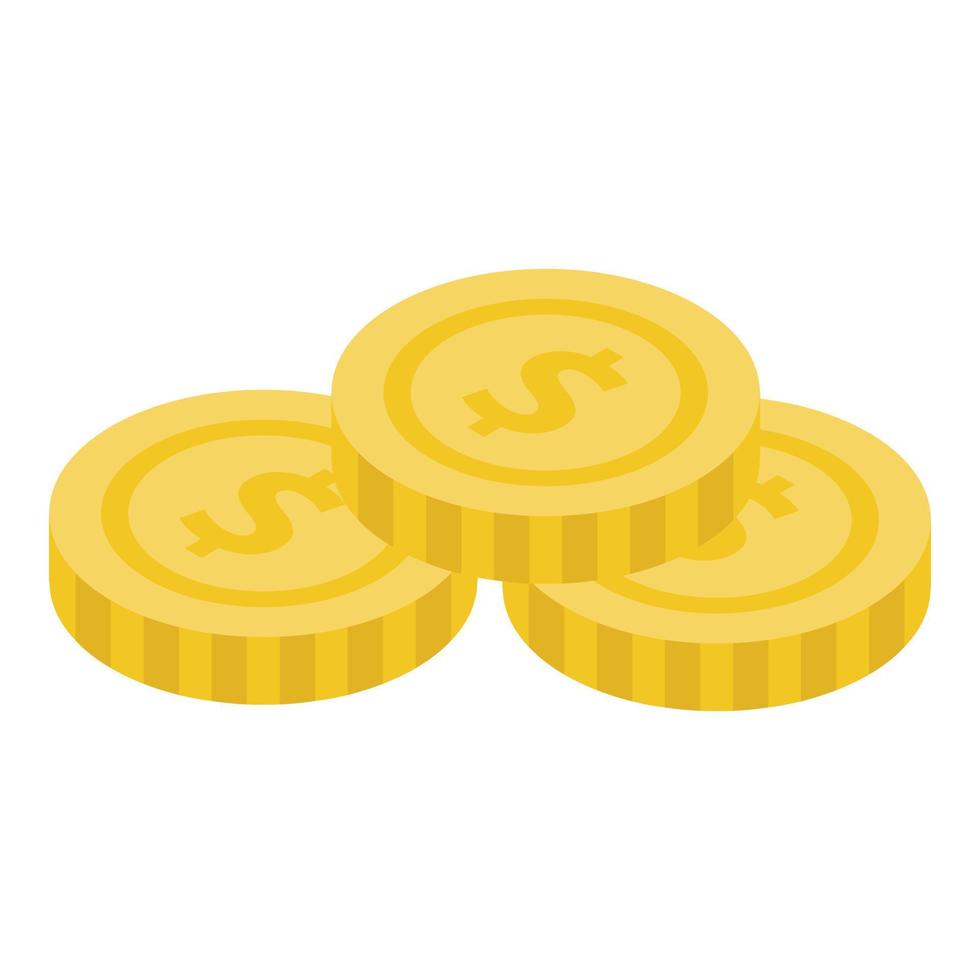 Coins stack icon, isometric style vector