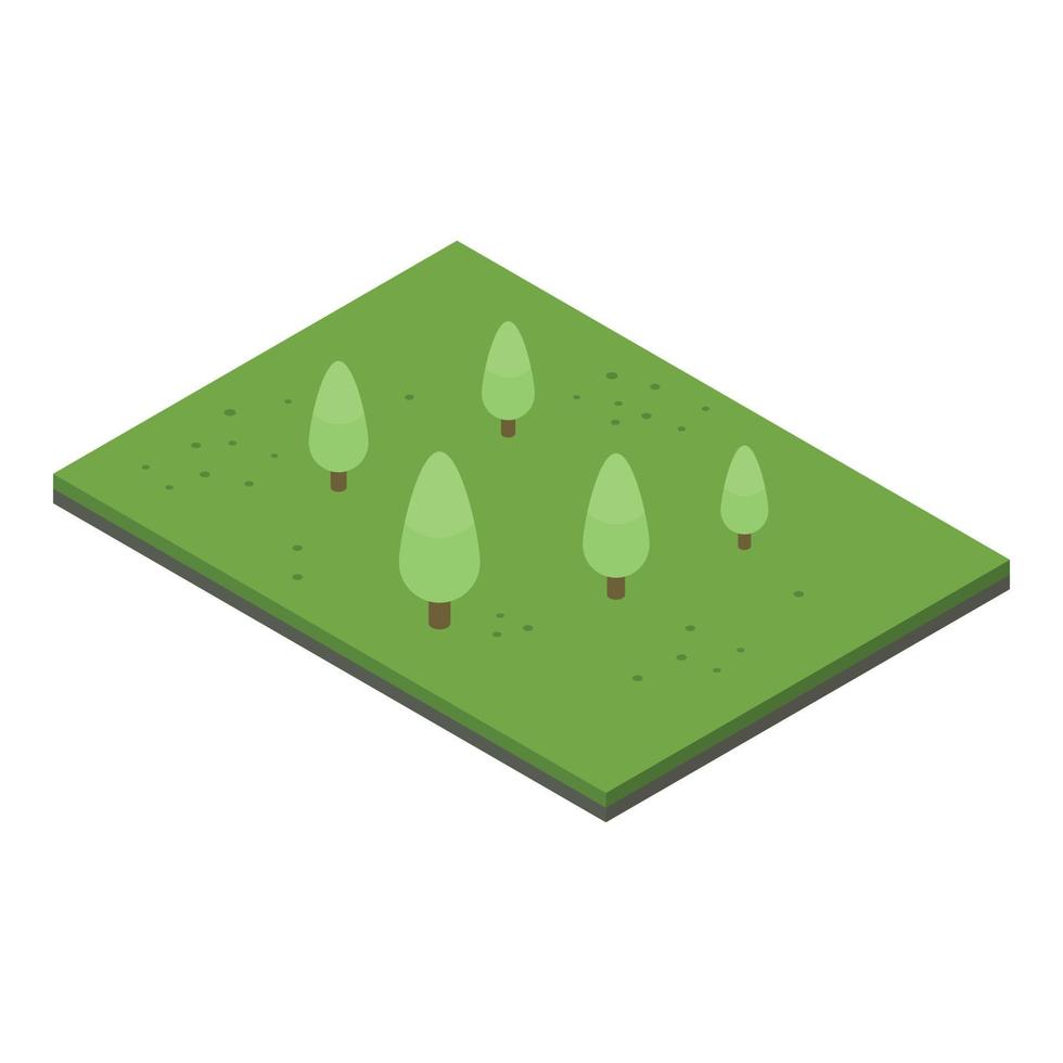 Piece of green park icon, isometric style vector