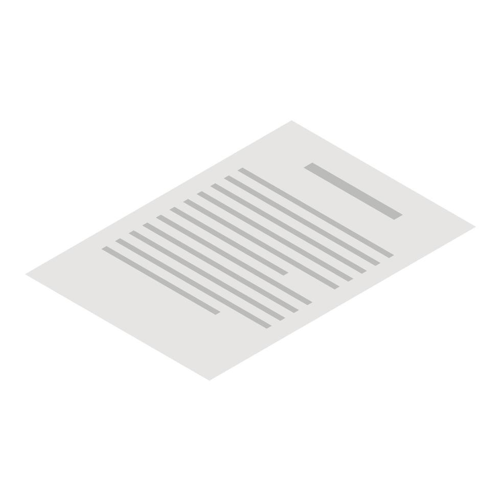 Education paper icon, isometric style vector