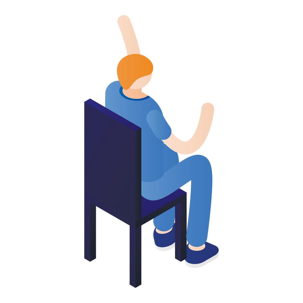 Man at chair icon, isometric style vector