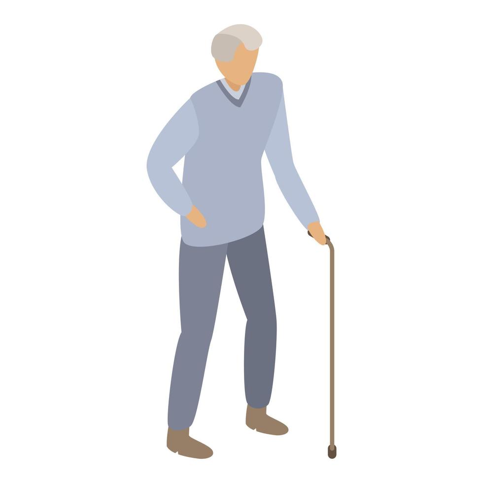 Old senior man icon, isometric style vector