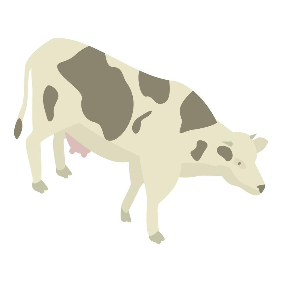 Dairy cow icon, isometric style vector