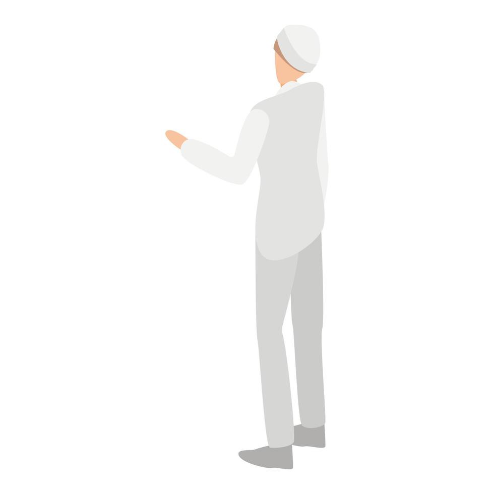 Milk factory worker icon, isometric style vector