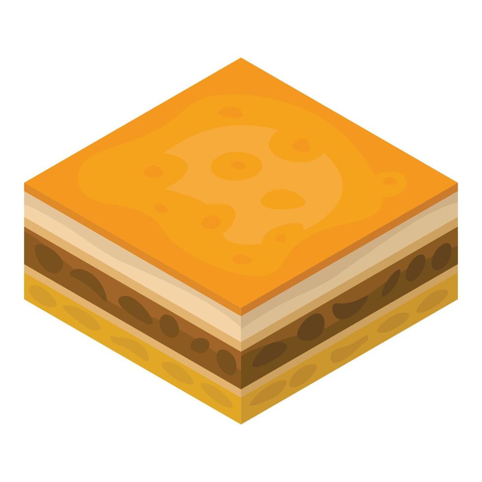 Slice cake icon, isometric style vector