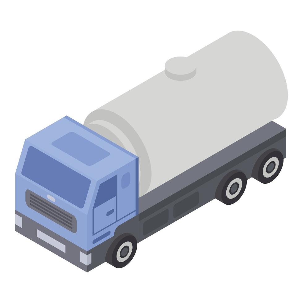 Milk truck cistern icon, isometric style vector