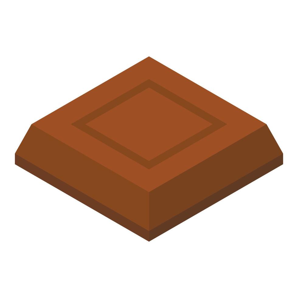 icono de pieza de chocolate, estilo isométrico vector