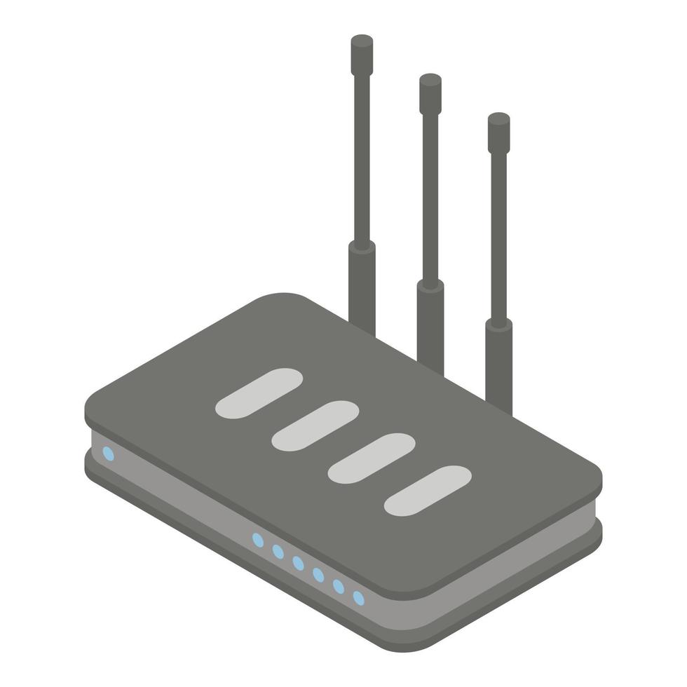 Firewall router icon, isometric style vector