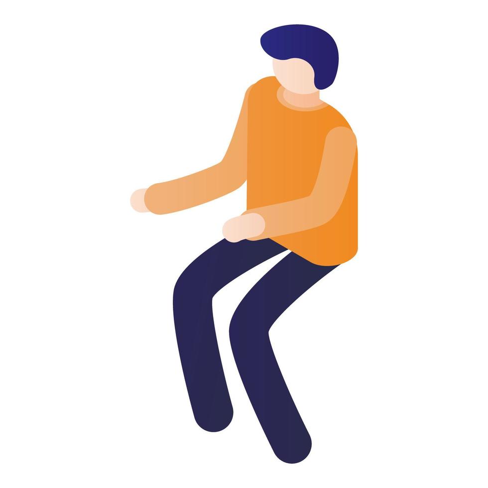 Man want to sit down icon, isometric style vector