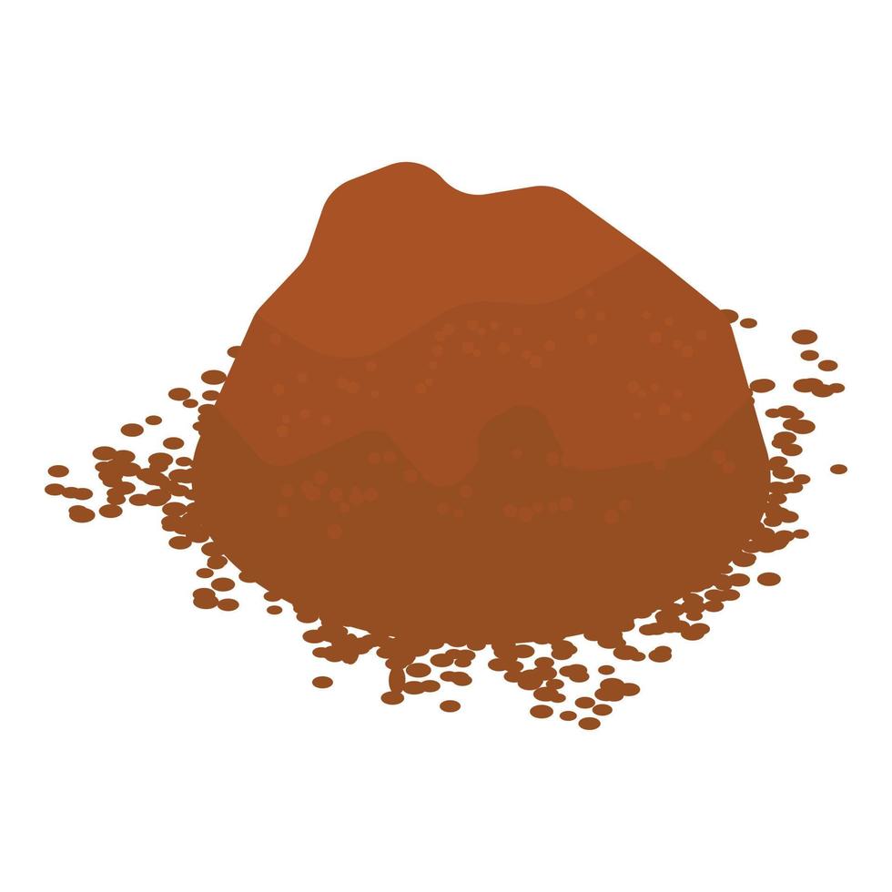 Cocoa powder icon, isometric style vector