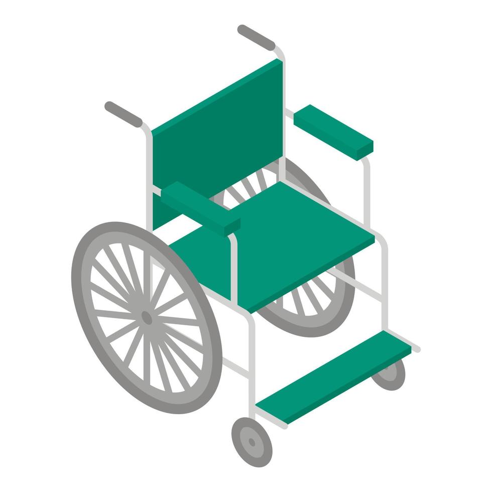 Medical wheelchair icon, isometric style vector