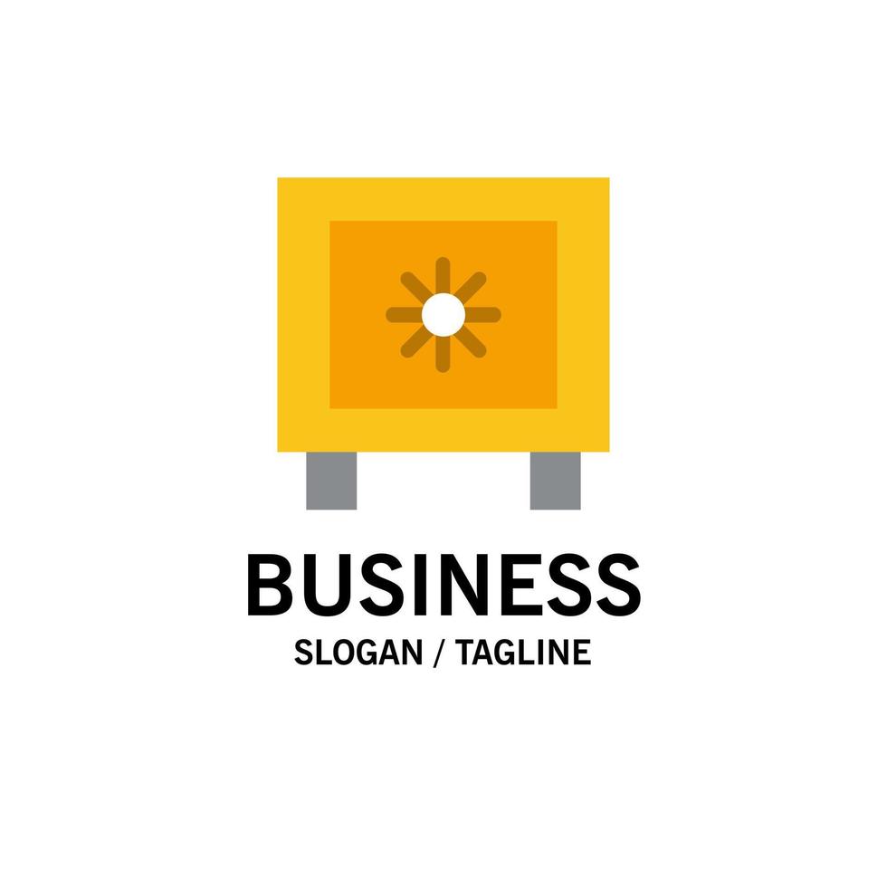 Locker Lock Global Logistic Business Logo Template Flat Color vector