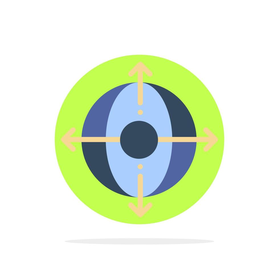icono de color plano de fondo de círculo abstracto de producto de gestión de implementación empresarial vector