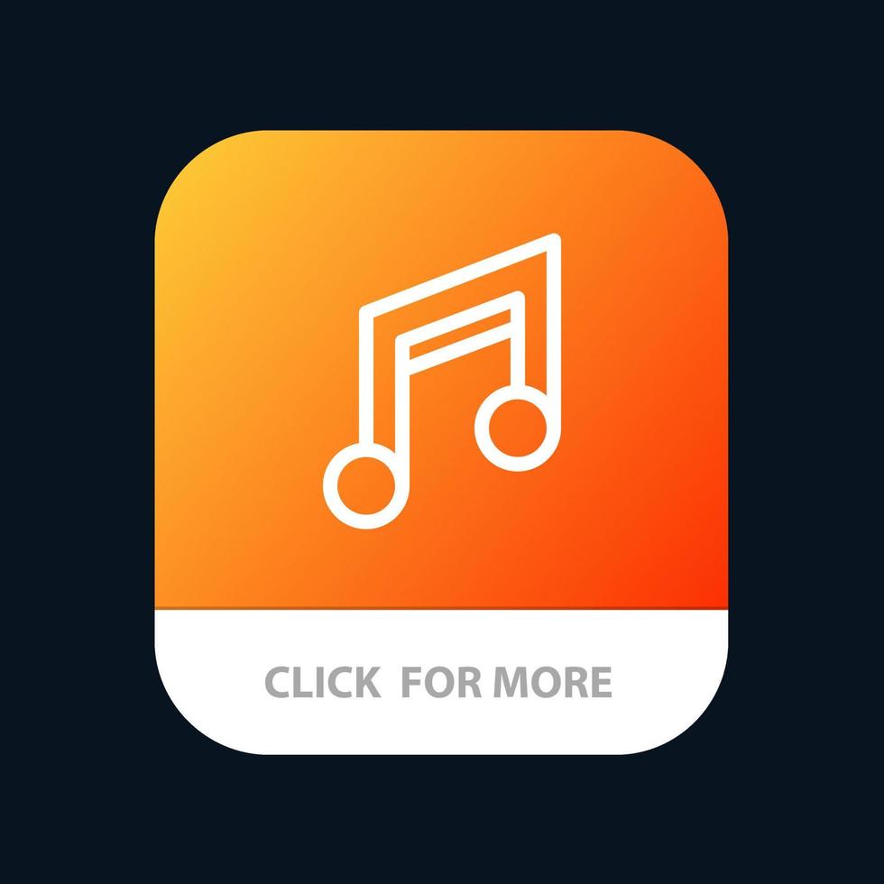 aplicación diseño básico música móvil botón de aplicación móvil versión de línea android e ios vector