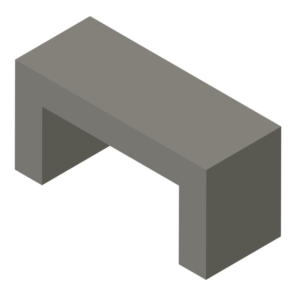 Concrete bench icon, isometric style vector