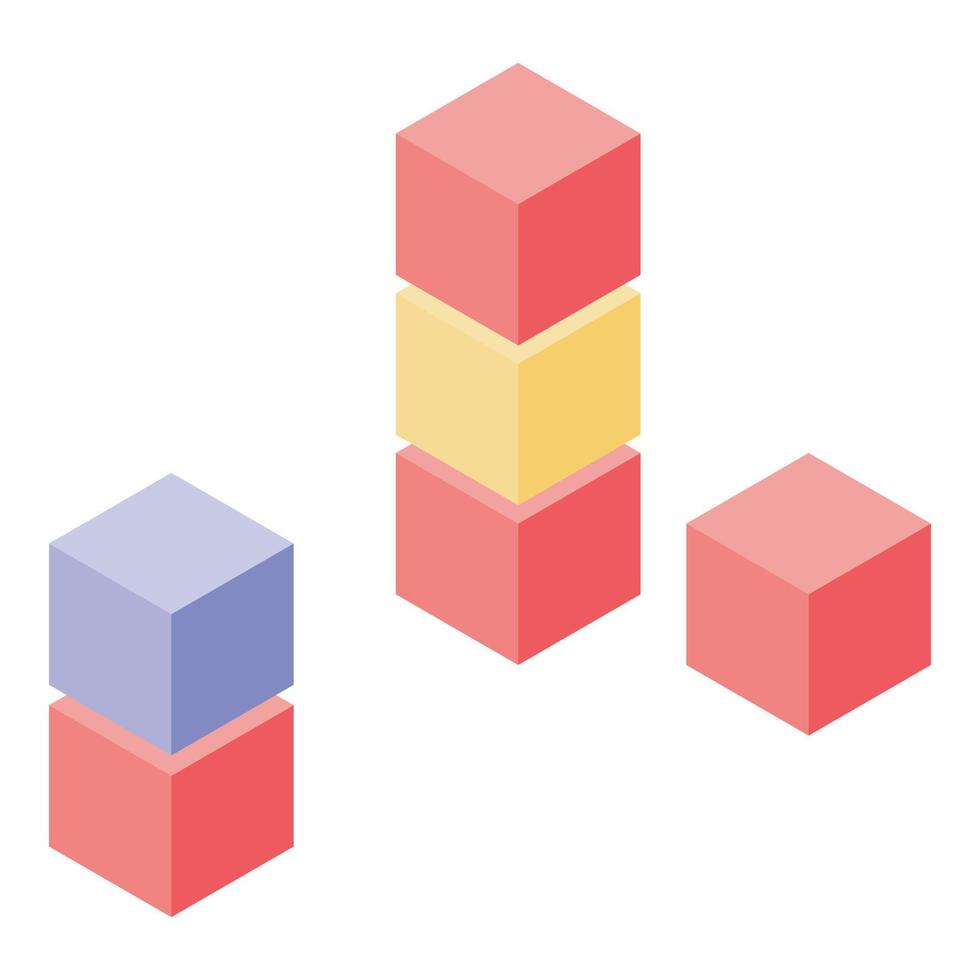 Toy cubes icon, isometric style vector
