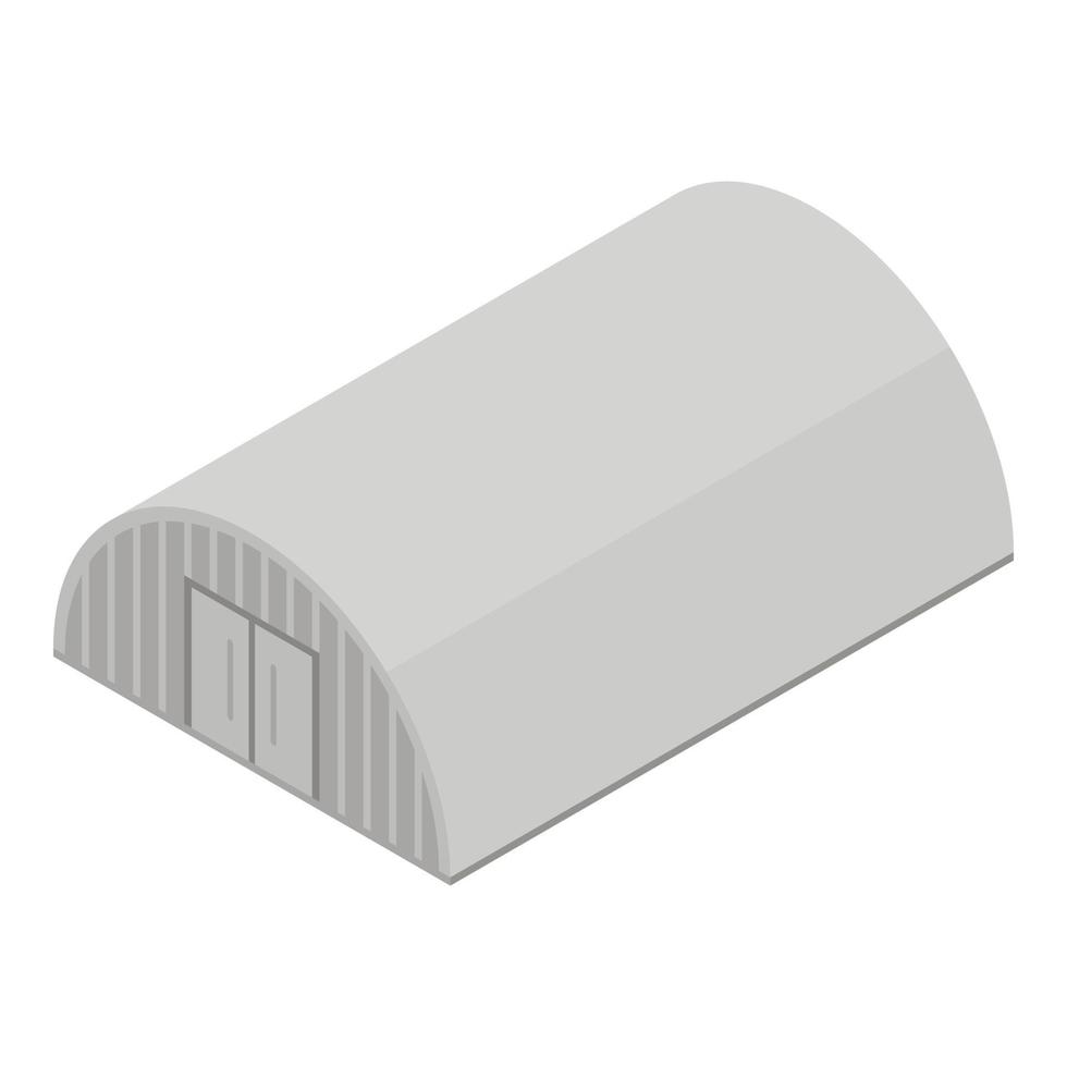 Metal hangar icon, isometric style vector