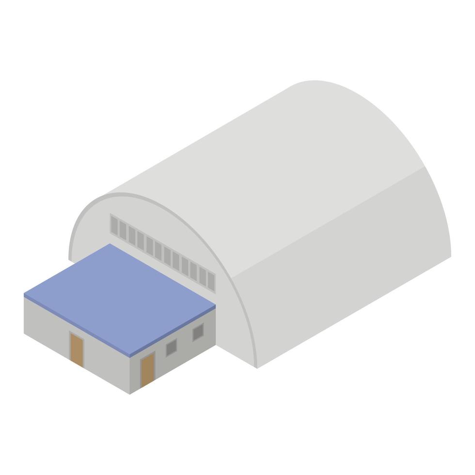 Manufacturing hangar icon, isometric style vector