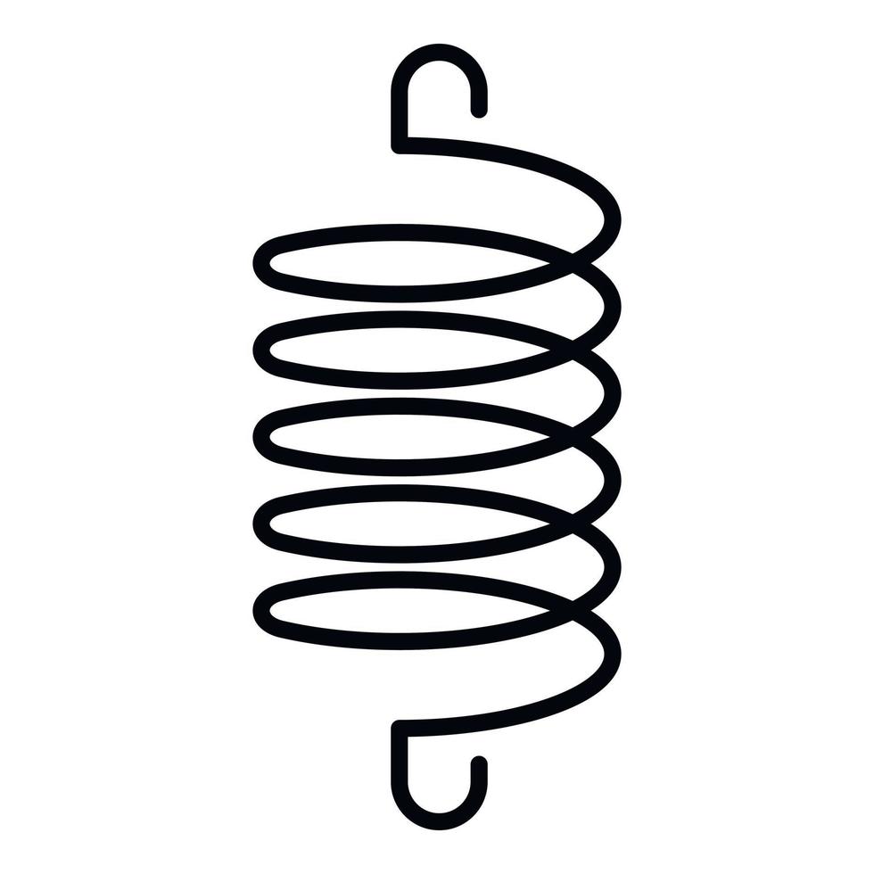 Spiral elastic coil icon, outline style vector