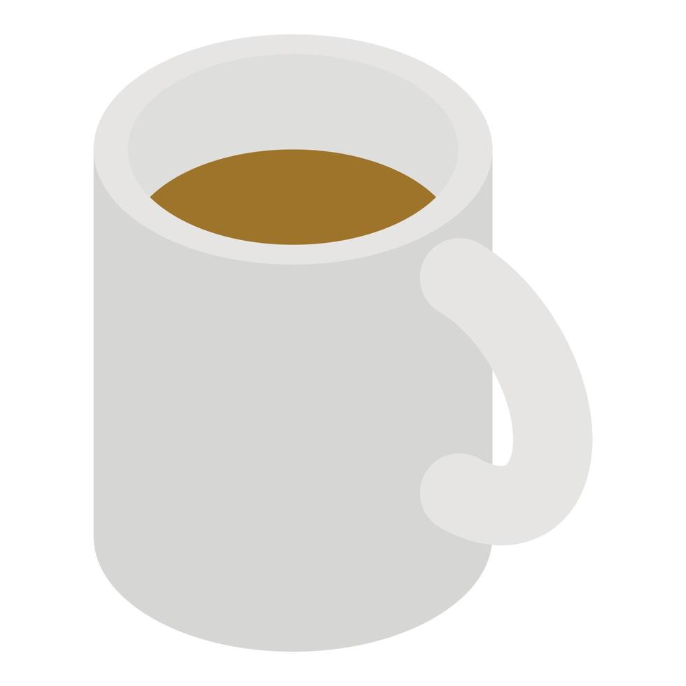 Tea mug icon, isometric style vector