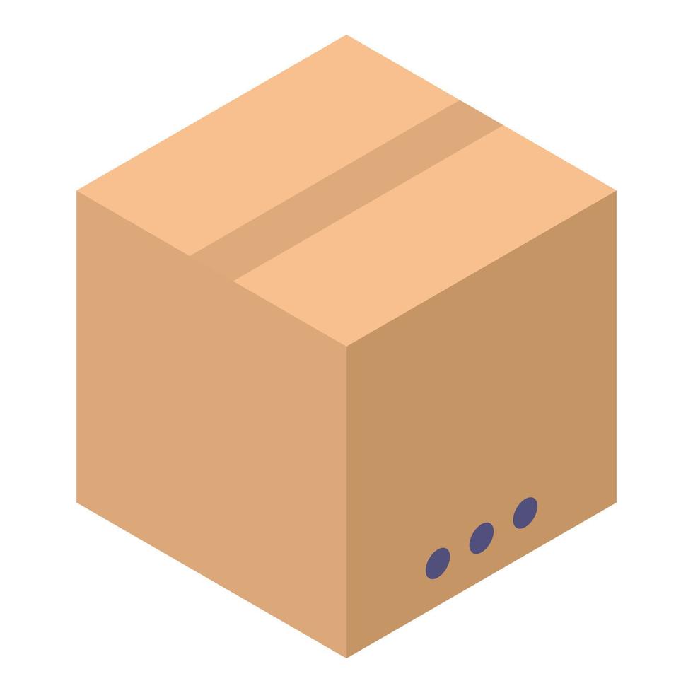 Carton parcel icon, isometric style vector